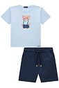 Conjunto de camiseta em meia malha e bermuda em sarja girassol com elastano 96226 LucBoo Infantil Menino Conjunto de camiseta em meia malha e bermuda em sarja girassol com elastano 96226 LucBoo Infantil Menino