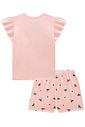 Conjunto de pijama de blusa em cotton e shorts em malha comfy 99711 Kukiê Infantil Menina Conjunto de pijama de blusa em cotton e shorts em malha comfy 99711 Kukiê Infantil Menina