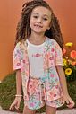 Trio de regata em canelado e shorts e kimono em malha fresh 99714 Kukiê Infantil Menina Trio de regata em canelado e shorts e kimono em malha fresh 99714 Kukiê Infantil Menina