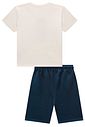 Conjunto de camiseta em meia malha e bermuda em moletom sem pelúcia 98268 LucBoo Infantil Menino