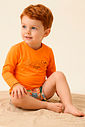 Conjunto de camiseta e sunga em malha UV dry com proteção UV 50+ 99277 LucBoo Infantil Menino Conjunto de camiseta e sunga em malha UV dry com proteção UV 50+ 99277 LucBoo Infantil Menino