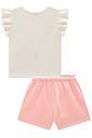 Conjunto de blusa em cotton com shorts em moletom sem pelúcia 99400 Infanti Infantil Menina Conjunto de blusa em cotton com shorts em moletom sem pelúcia 99400 Infanti Infantil Menina
