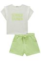 Conjunto de blusa em meia malha e shorts em moletom sem pelúcia 98499 Vic Teen Menina Conjunto de blusa em meia malha e shorts em moletom sem pelúcia 98499 Vic Teen Menina