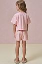 Conjunto de pijama de blusa em meia malha com shorts em malha comfy 95999 Infanti Infantil Menina Conjunto de pijama de blusa em meia malha com shorts em malha comfy 95999 Infanti Infantil Menina