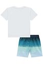 Conjunto de camiseta em meia malha e bermuda em nylon ergonomic com elastano 95704 Johnny Fox Teen Menino Conjunto de camiseta em meia malha e bermuda em nylon ergonomic com elastano 95704 Johnny Fox Teen Menino