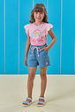 Conjunto de blusa em meia malha e shorts em jeans com elastano 95093 Kukiê Infantil Menina Conjunto de blusa em meia malha e shorts em jeans com elastano 95093 Kukiê Infantil Menina