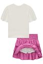 Conjunto de blusa em meia malha e saia em viscose (com shorts embutido) 99446 Kukiê Infantil Menina Conjunto de blusa em meia malha e saia em viscose (com shorts embutido) 99446 Kukiê Infantil Menina