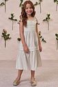 Vestido midi em linho deluxe 98305 Kukiê Infantil Menina