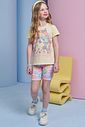 Conjunto de blusa alongada em meia malha e bermuda biker em malha power 95314 Infanti Infantil Menina