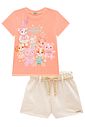 Conjunto de blusa em meia malha e shorts em moletom sem pelúcia 98372 Infanti Infantil Menina Conjunto de blusa em meia malha e shorts em moletom sem pelúcia 98372 Infanti Infantil Menina
