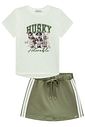 Conjunto de blusa em meia malha e short saia em molevisco 98251 Vic Teen Menina