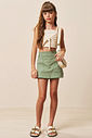 Conjunto de blusa em linho deluxe e short saia em sarja com elastano 94959 Vic Teen Menina Conjunto de blusa em linho deluxe e short saia em sarja com elastano 94959 Vic Teen Menina