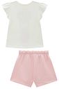 Conjunto de blusa em meia malha com shorts em moletom sem pelúcia 93425 Infanti Infantil Menina