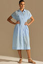 Vestido chemise midi em jacquard de algodão 96755 Linzzi Vestido chemise midi em jacquard de algodão 96755 Linzzi
