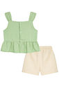 Conjunto de bata em tecido blend de linho e shorts em sarja com elastano. 95113 Kukiê Infantil Menina