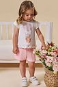Conjunto de blusa em meia malha com shorts em moletom sem pelúcia 93425 Infanti Infantil Menina