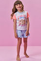 Conjunto de pijama de blusa e shorts em meia malha 94315 Kukiê Infantil Menina Conjunto de pijama de blusa e shorts em meia malha 94315 Kukiê Infantil Menina