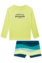 Conjunto de camiseta e sunga em malha UV dry com proteção UV50+ 96119 LucBoo Infantil Menino Conjunto de camiseta e sunga em malha UV dry com proteção UV50+ 96119 LucBoo Infantil Menino
