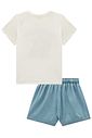 Conjunto de blusa em meia malha e shorts em jeans 99227 Vic Teen Menina Conjunto de blusa em meia malha e shorts em jeans 99227 Vic Teen Menina