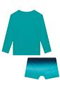 Conjunto de camiseta e sunga em malha UV dry com proteção UV50+ 96111 LucBoo Infantil Menino