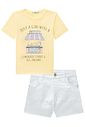 Conjunto de camiseta comfy em meia malha e shorts em sarja com elastano 96310 Lilimoon Teen Menina