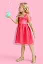 Fantasia de Princesa (Vestido em malha e tule brilho) 97606 Kukiê Infantil Menina