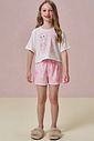 Conjunto de pijama de blusa em malha fresh com shorts em malha comfy 96036 Infanti Infantil Menina