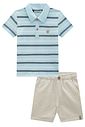 Conjunto de camisa polo em meia malha e bermuda em moletom sem pelúcia 98236 LucBoo Infantil Menino Conjunto de camisa polo em meia malha e bermuda em moletom sem pelúcia 98236 LucBoo Infantil Menino