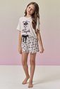 Conjunto de pijama com blusa em malha fresh e shorts em malha comfy 95077 Vic Teen Menina