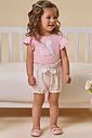 Conjunto de body em suedine com shorts em molecotton 95336 Infanti Bebê Menina