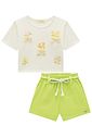 Conjunto de blusa em malha fresh e shorts em tecido texturizado 96478 Infanti Infantil Menina Conjunto de blusa em malha fresh e shorts em tecido texturizado 96478 Infanti Infantil Menina