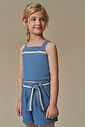 Conjunto de blusa e shorts em jeans 97042 Infanti Infantil Menina