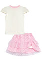 Conjunto de blusa em cotton e saia em tule glitter estrelas (com shorts embutido) 96790 Kukiê Infantil Menina Conjunto de blusa em cotton e saia em tule glitter estrelas (com shorts embutido) 96790 Kukiê Infantil Menina