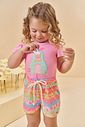 Conjunto de blusa em cotton e shorts em malha fresh 95261 Kukiê Infantil Menina Conjunto de blusa em cotton e shorts em malha fresh 95261 Kukiê Infantil Menina