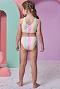 Trio de biquíni em malha UV dry com proteção UV 50+ com shorts em malha textura 96216 Infanti Infantil Menina