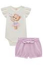 Conjunto de body em cotton com shorts em malha big waffle 99176 Infanti Bebê Menina Conjunto de body em cotton com shorts em malha big waffle 99176 Infanti Bebê Menina