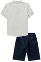 Conjunto de camisa em tricoline mônaco e bermuda em sarja girassol com elastano 98465 LucBoo Infantil Menino