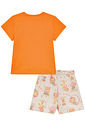 Conjunto de blusa em meia malha e shorts em moletom sem pelúcia 95555 Kukiê Infantil Menina