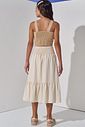 Conjunto de regata e saia midi em linho com elastano 98207 Vic Teen Menina