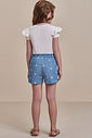 Conjunto de blusa em cotton com shorts em denim bordado 98111 Infanti Infantil Menina
