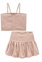 Conjunto de top cropped e short saia em tecido new positano 95205 Lilimoon Teen Menina