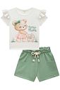 Conjunto de blusa em malha fresh com shorts em molevisco 94669 Infanti Infantil Menina