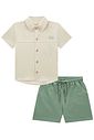 Conjunto de camisa em meia malha e bermuda em linho santorine com elastano 92863 LucBoo Bebê Menino Conjunto de camisa em meia malha e bermuda em linho santorine com elastano 92863 LucBoo Bebê Menino