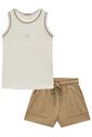Conjunto de regata em canelado liz e shorts em cotton jeans 98510 Vic Teen Menina