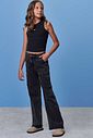 Calça wide leg cargo em jeans black com elastano 97945 Vic Teen Menina Calça wide leg cargo em jeans black com elastano 97945 Vic Teen Menina