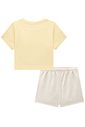 Conjunto de blusa em meia malha e short saia em moletom sem pelúcia 95806 Lilimoon Teen Menina