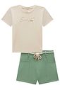Conjunto de blusa em canelado luna de viscose e shorts em molevisco 96896 Vic Teen Menina Conjunto de blusa em canelado luna de viscose e shorts em molevisco 96896 Vic Teen Menina