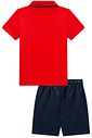 Conjunto de camisa polo em piquet com elastano e bermuda em sarja girassol com elastano 97901 LucBoo Infantil Menino