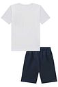 Conjunto de camiseta em meia malha e bermuda em moletom sem pelúcia 97980 Johnny Fox Teen Menino