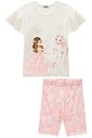 Conjunto de blusa alongada em cotton e bermuda biker em malha power 96646 Infanti Infantil Menina